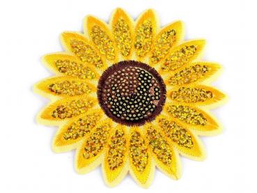 Aufbügler Sonnenblume mit Pailetten Gelb 